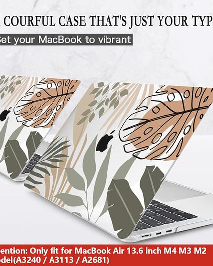 CISSOOK Compatible with MacBook Air 13.6 inch Case 2025 2024 2022 Release A3240 A3113 A2681, Tropical Hard Shell Case with Keyboard Cover for MacBook Air 13 inch M2 M3 M4 Chip