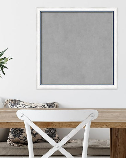 Amanti Art White Framed Magnetic Board 22x22 Medium Vision Board for use with Magnets, 100% Metal Sheet to Display Items as Office Decor or for Home Organization in mudroom, Kitchen or Kids Room