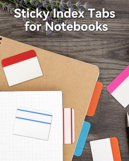 600 Pieces Tabs 2 Inch Sticky Index Tabs, Colored Page Markers Repositionable Divider Tabs for Notebooks, Binders, File Folders, Books (30 Sets 10 Colors)