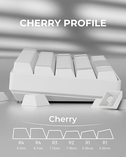 XVX White Shine Through Keycaps, Doubleshot PBT Keycap Set Cherry Profile, 142 Keys Keyboard Keycaps, Universal Compatiability with 60% 65% 75% 80% 100% Mechanical Keyboard with MX Switches
