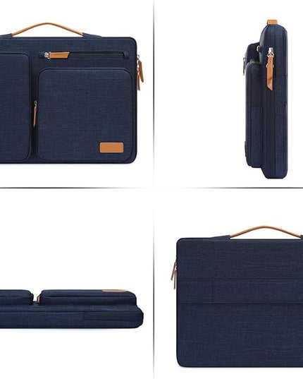 MOSISO 360 Protective Laptop Case 13 inch, 13 inch Laptop Sleeve Compatible with MacBook Air M4 M3 M2 M1 2025-2018/Pro M2 M1 2025-2016, Side Open Carrying Case with 4 Zipper Pockets&Handle, Navy Blue