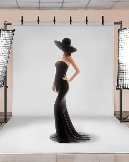 Backdrop Stand 6.5x10 ft Adjustable Photo Backdrop Stand Kit, Heavy Duty Pipe and Drape Photography Background Support with Flat Metal Base for Wedding, Party, Video Studio, Birthday, Black