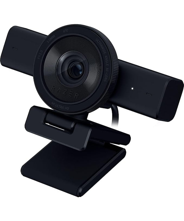 Razer Kiyo V2 Streaming Webcam: 4K 30 FPS, 1080p 60 FPS - AI Powered Auto-Framing - Built-in Microphone - Ultrawide Angle Lens - Privacy Cover - Works with OBS, Xsplit, Discord, Zoom, Teams - Black