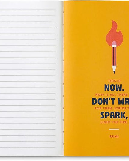 Compendium Softcover Journal – Remember, Ideas Become Things. – A Write Now Journal with 128 Lined Pages, 5″W x 8″H