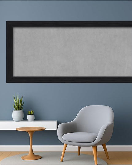 Amanti Art Black Framed Magnetic Board 25x53 Oversize Vision Board for use with Magnets, 100% Metal Sheet to Display Items as Office Decor or for Home Organization in mudroom, Kitchen or Kids Room