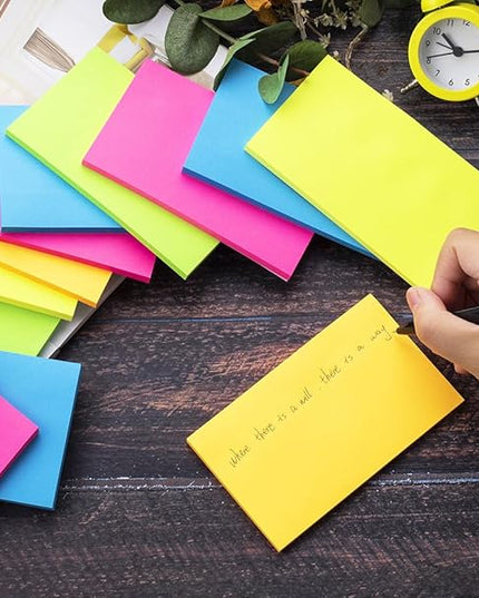 (15 Pads) Sticky Notes 3x5 in,Bright Notepads,Colorful Stickies,Super Sticking Power Memo Note Pads,Strong Adhesive,Post on Windows Doors,Office School,Recyclable,Easy to Write on,Hold Well