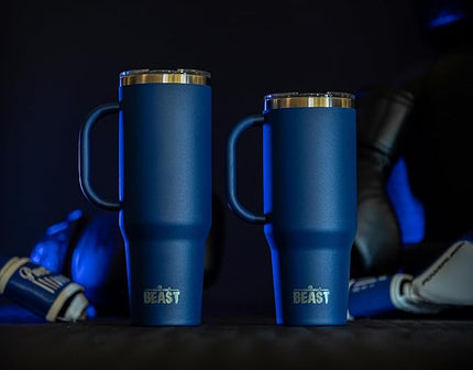 Beast 50 oz Tumbler with Handle Stainless Steel Vacuum Insulated Coffee Ice Cup Double Wall Travel Flask (Royal Blue)