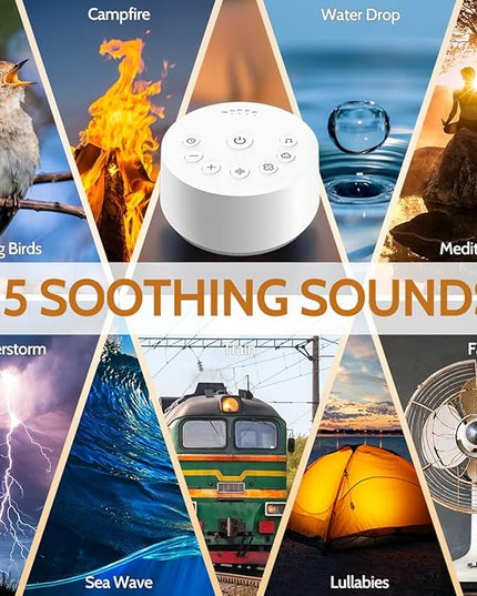 Color Noise Sound Machines Sleep White Noise Machine with 25 Soothing Sounds 32 Volume Levels 5 Timers and 4 Sound Categories and Memory Function for Kids Adults and Home