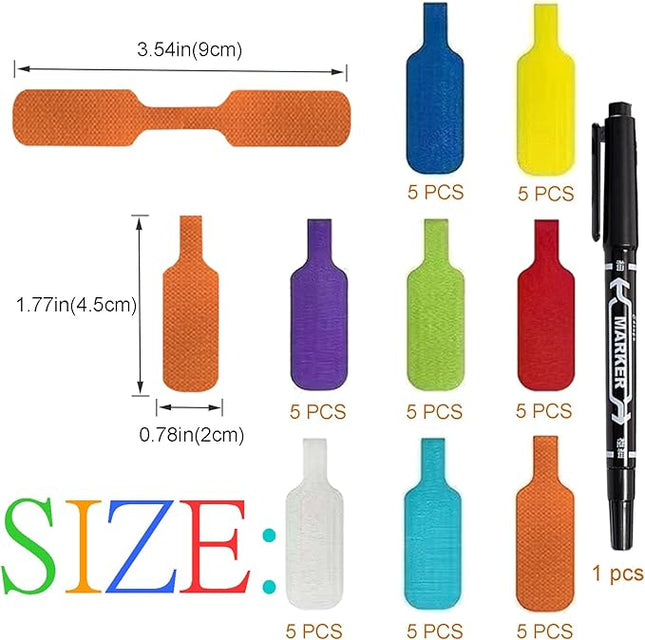 40PCS Cable Labels, Electrical Cable Marking Stickers, Multi-Color Handwritten Cable Labels, Suitable for Cable Management and Identification