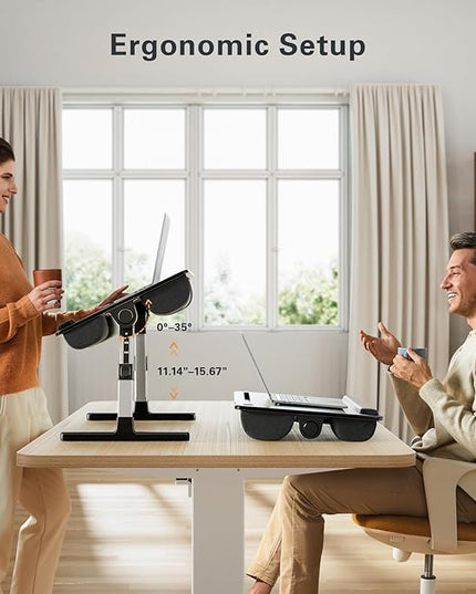 HUANUO Laptop Bed Desk, Laptop Tray Computer Lap Desk for Bed Couch Sofa Floor, Bed Tray for Working, Eating, Foldable Lap Stand Table with Height Adjustment & 35° Adjustable Tilt Angle, HNLD19
