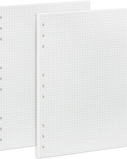 90 Sheets Planner Refill Paper, 255x180mm, 5mm Squared Inserts Paper B5 9 Holes Binder Grid Notepaper for Filofax Bullet Journals Diary