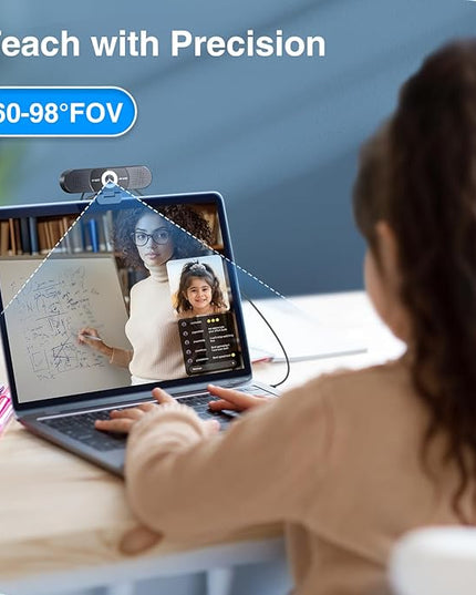 EMEET C980 PRO 3-in-1 4K Webcam with Microphone and Speaker, 60°-98° Wide Angle Webcam w/ 4 Noise Cancel Mics, 2 Speakers, Fixed Focus, Magnetic Privacy Cover, Great for Group and Personal Video Calls