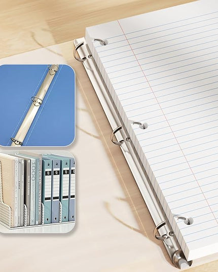4-Pack White Loose Leaf Paper 520 Sheets Filler Paper 8 * 10.5 College Ruled 3-Hole Punched for 3-Ring Binders Notebook Lined 8" x 10.5"