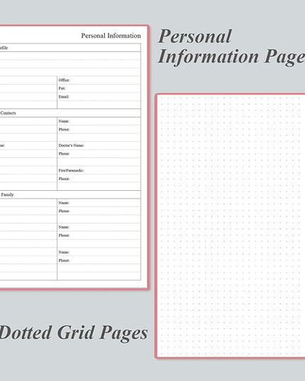 Daily Planner Undated - A5 To Do List Notebook Hourly Schedules, Spiral Appointment Planner for Women and Men, PVC Hardcover, Inner Pocket, Elastic Closure, 5.8" x 8.3", Pink
