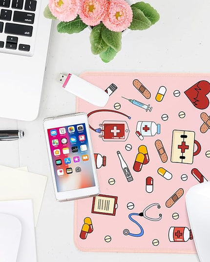 Nurse Square Mouse Pad,Non-Slip Rubber Base Mouse Pad,Home Office Decoration Desktop Accessory,Laptop Mouse Pad for Office Laptops,9.4x7.8x0.12inch.