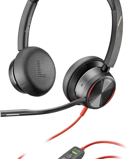 Poly Blackwire 8225 Premium Wired Headset (Plantronics) – Active Noise Canceling – Hi-fi Stereo - Connect to PC/Mac - Works w/Teams, Zoom - Amazon Exclusive