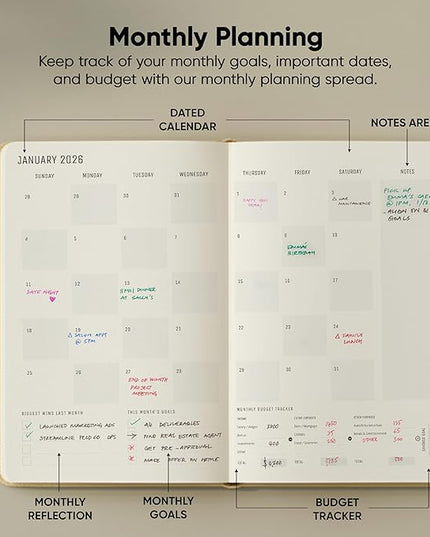 Dated, 2026 Planner, 5.8” x 8.3” - The #1 Productivity Planner to Achieve Your 2026 Goals - Planner 2026-2027 by PRODUCTIVITY STORE (A5, CREAM)