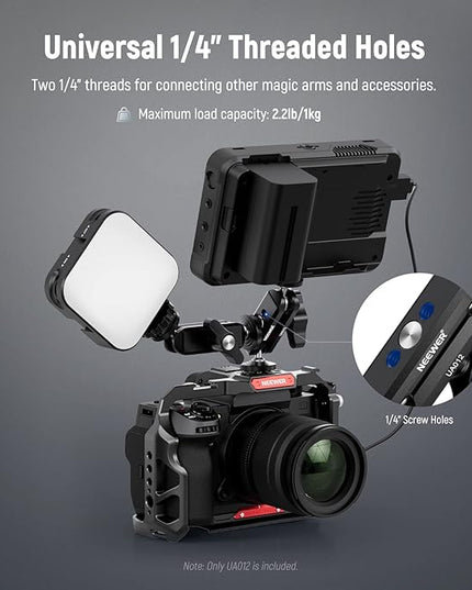 NEEWER Flexible Articulating Magic Arm with Dual Ball Heads, CNC Machined Aluminum Alloy with 1/4" Screws&Holes for Camera Monitor, LED Light, Microphone, Tripod, Compatible with SmallRig Cage, UA012