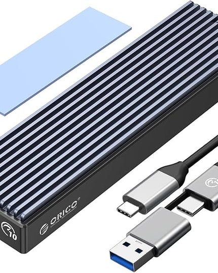 ORICO M.2 NVMe SATA SSD Enclosure, USB 3.1 Gen 2 (10 Gbps) to PCI-E 6Gbps NGFF M-Key / B+M Key SSD Case M.2 Reader Support UASP for Size 2230/2242/2260/2280 SSDs Diskless (M2PVM)