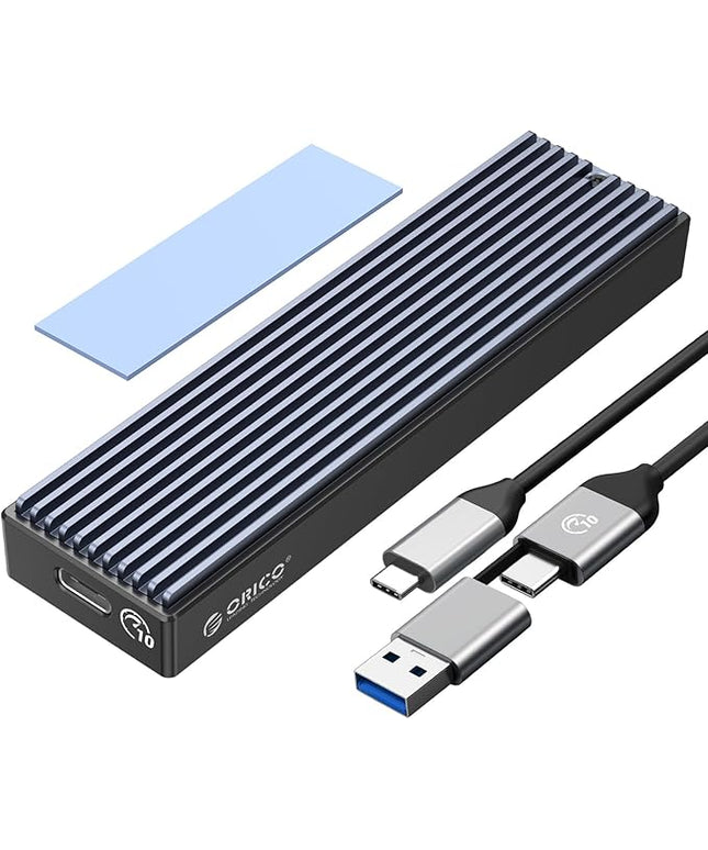 ORICO M.2 NVMe SATA SSD Enclosure, USB 3.1 Gen 2 (10 Gbps) to PCI-E 6Gbps NGFF M-Key / B+M Key SSD Case M.2 Reader Support UASP for Size 2230/2242/2260/2280 SSDs Diskless (M2PVM)