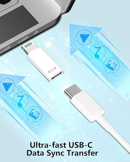 [Apple MFi Certified] USB C to Lightning Adapter, Stuffcool 4Pack Lightning Male to USB C Female Digital Converter 20W Type C Fast Charging Connector for iPhone 14 13 12 11 Pro XS XR X SE iPad Airpods