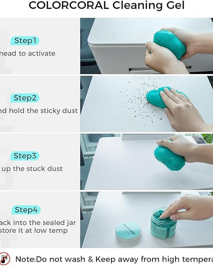 ColorCoral 2Pack Car Cleaning Gel Universal Dust Cleaner for Car Vent Keyboard Cleaning Detailing Slime Putty Cleaning Kit Car Accessories, Gifts for Adults Men Women Kids Teens