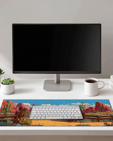 Gaming Mousepad Mouse Pad 31.5 x 11.8 Inch Western Canyon Desert Art Design and Smooth Diatomite Large Keyboard Desktop Mat XL Mouse Pad for Home and Office Desk Accessories