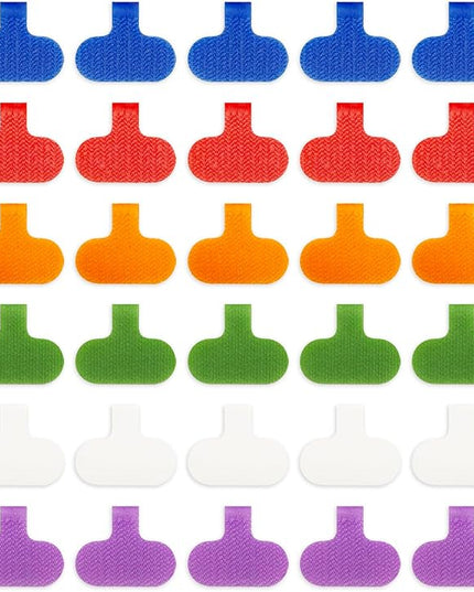 30 Pcs Multi-Color Cable Labels, Write On Cord Label Wire Labels, Electronic Cable Identification Tags for Electronics, Computers Cable Management and Identification, Assorted Colors