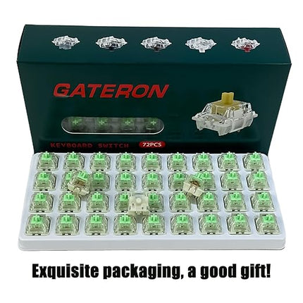 GATERON Baby Kangaroo 2.0 Switches for MX Mechanical Keyboard, 5-Pin 59gf Heavy Tactile RGB 22mm Dual-Stage Spring Factory Pre-lubed Switches(Baby Kangaroo 2.0,72Pcs)