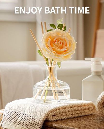 Reed Diffusers Set, 7.10 oz Vanilla Scented Diffuser with 7 Sticks, Long Lasting Home Fragrance for 120 Days, Perfect for Bathroom, Shelf Decor, Air Fresheners