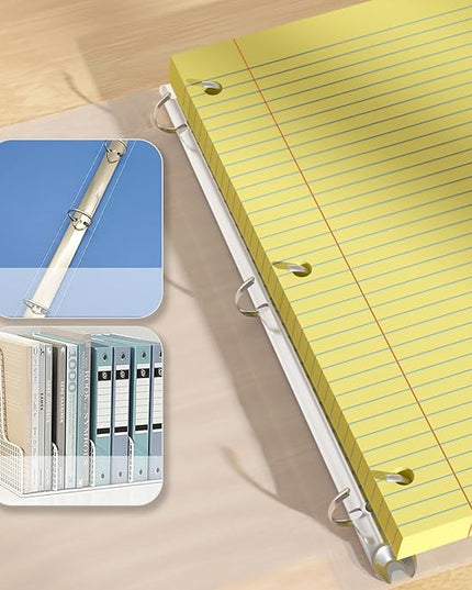 Yellow Loose Leaf Paper 200 Sheets Colored Filler Paper 2 Pack 8 * 10.5 College Ruled Paper 3-Hole Punched Paper for 3-Ring Binders Notebook Lined 8" x 10.5"