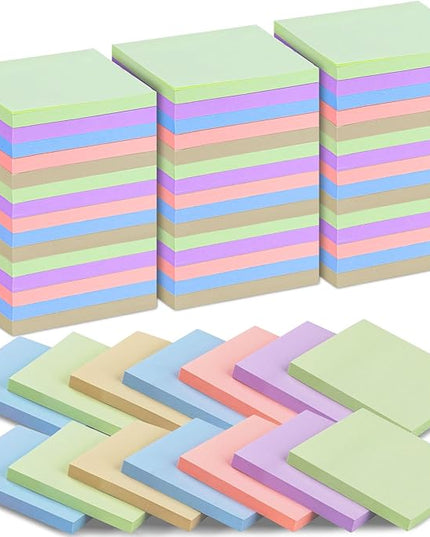 35 Pack Sticky Notes Bulk 3 x 3 In Self Stick Notes Pads Colorful Posted Note in 5 Morandi Pastel Colors Adhesive Paper Memo 75 Sheets/Pad Easy to Post for Office Home School Notebook Wall Door Window
