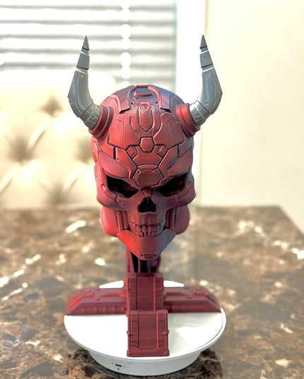Skull Headphone and Controller Stand – Gamer Desk Organizer – 3D Printed Headset Holder – Gaming Room Decor – Unique Gift for Gamers.