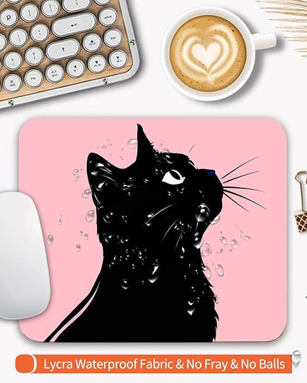 Square Mouse Pad Cat,Personalized Premium-Textured Custom Mouse Mat Design,Washable Mousepad Lycra Cloth,Non-Slip Rubber Base Computer Mouse Pads for Wireless Mouse