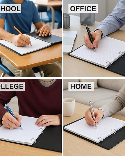 WritePads Notebook Paper College Ruled Loose Leaf Paper, Standard 8"x10-1/2",3 Hole Punched Binder Paper For 3 Ring Binder,150 Sheets/Pack, 4 Pack, White, MADE IN USA