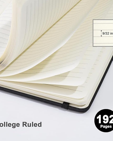 ViVin Lined Journal Notebooks for Work, 192 Pages, Medium 5.5 x 8.3 inch, College Ruled, A5 Hardcover Journaling Notebooks for Work, 3 Pack Bulk