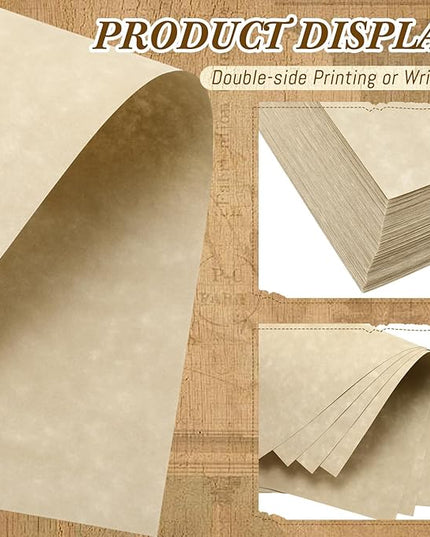 Epakh 200 Pcs Old Age Parchment Paper 8.5 x 11 Inch Standard Letter Vintage Colored Old Parchment Semblance Double Side Printing Paper (Fragrant Wood)