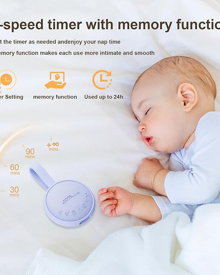 White Noise Sound Machine for Sleeping Adults & Baby, Portable Noise Machine with 24 Soothing Sounds, Bluetooth 5.1, Battery Powered, 3 Timer Settings, Memory Function for Home, Office, Travel(Purple)
