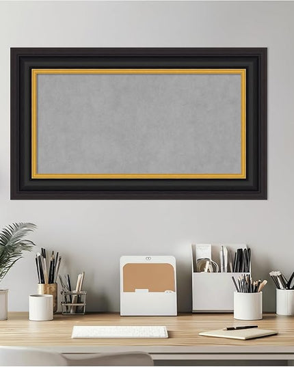 Amanti Art Black Framed Magnetic Board 18x30 Small Vision Board for use with Magnets, 100% Metal Sheet to Display Items as Office Decor or for Home Organization in mudroom, Kitchen or Kids Room