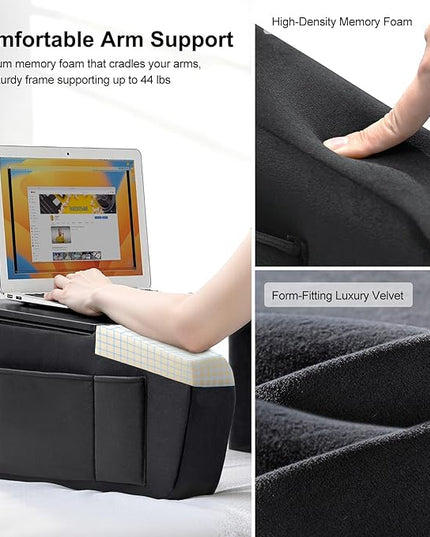 Lap Desk for Adults with Arm Rests,Ergonomic Laptop Pillow Stand for Bed,Couch,Floor,Large Table for Long Hours Work,Eating,Gaming,Reading and Writing,Lap Laptop Desk for College Dorm Room