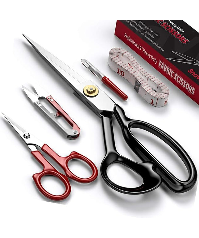 Fabric Scissors - 10 Inch Heavy Duty Tailor Shears for Fabric Cutting - Ultra Sharp Cloth Scissors - Multipurpose Utility Dressmaker Leather Titanium (10Inch)