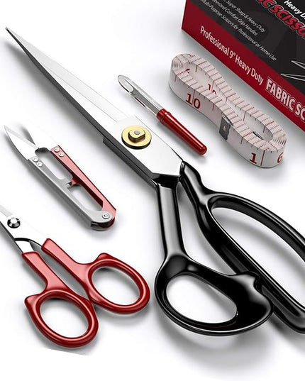 Fabric Scissors - 8 Inch Heavy Duty Tailor Shears for Fabric Cutting - Ultra Sharp Cloth Scissors - Multipurpose Utility Dressmaker Leather Titanium