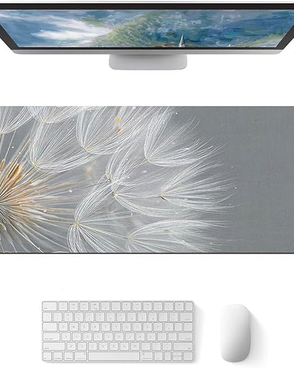 Large Mouse Pad Gaming Mousepad 31.5 x 11.8 Inch Keyboard Desktop Mat Diatomite XL Mouse Pad for Home and Office Desk Accessories with Minimal Dandelion Seed Close-Up Artwork Diatomite