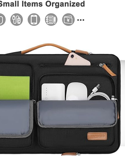 MOSISO 360 Protective Laptop Case 13 inch, 13 inch Laptop Sleeve Compatible with MacBook Air M4 M3 M2 M1 2025-2018/Pro M2 M1 2025-2016, Side Open Carrying Case with 4 Zipper Pockets&Handle, Black