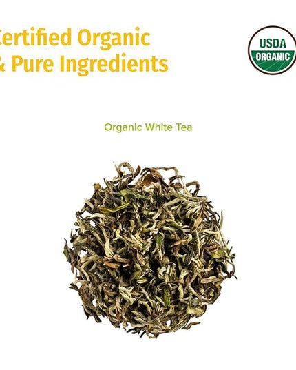 NEPAL TEA Organic White Tea Loose Leaf - USDA Certified Organic from a Family Farm in the Himalayas - Award-Winning Premium Tea Leaves to Enjoy Hot or Cold – 3.5oz /100g (White Prakash)