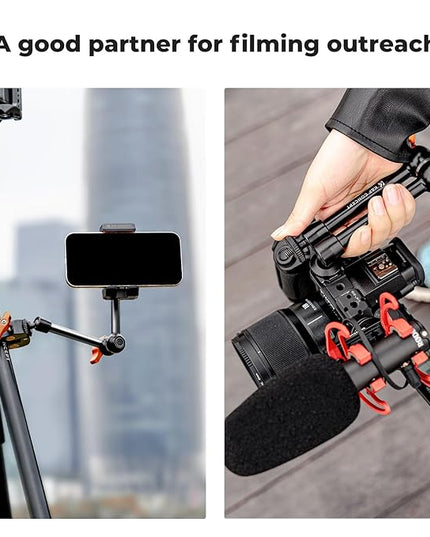 K&F CONCEPT 9.8" Magic Arm, 1/4" Screw Camera Mount Arm 360° Ball Heads for DSLRs, Monitor, Flash, LED Light, Microphone, Camera Cage, Action Camera