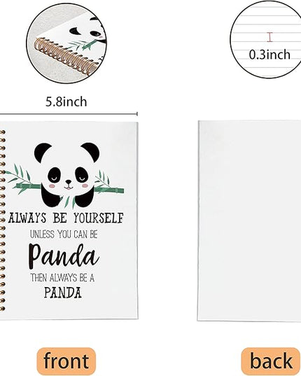 VNWEK Cute Panda Always Be Yourself Unless You Can Be a Spiral Notebook Journal 5.5 x 8.3 inches,Panda Lover Gifts Themed Lined Hardcover Spiral Notebook