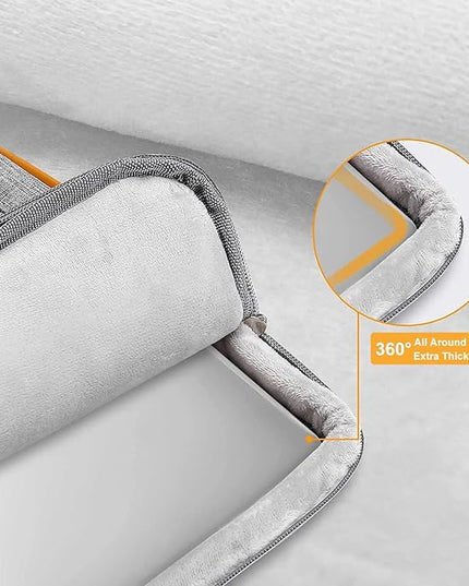 MOSISO 360 Protective Laptop Case 15 inch, 15 inch Laptop Sleeve Compatible with MacBook Air M4 M3 M2 2025 2024 2023, Dell XPS Plus, Side Open Carrying Case with 4 Zipper Pockets&Handle, Gray