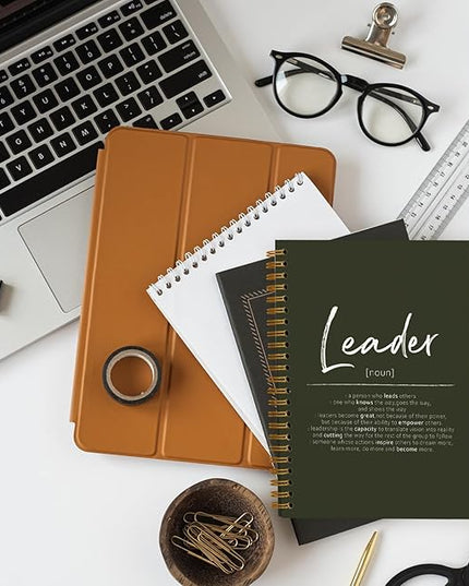 OXW Leadership Gifts Notebook Journal, Leader Gifts for Women Men, Office Notebook for Work, Thank You Gifts for Leader Mentor Boss Supervisor, Olive Green Spiral Notebook 5.5 x 8.3