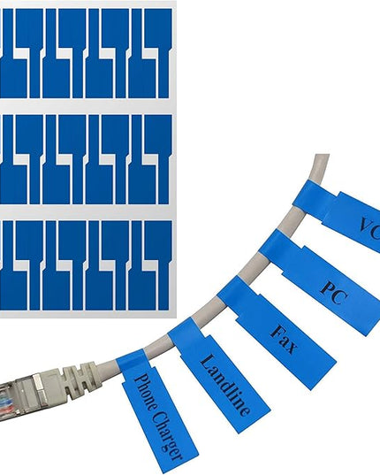 Mr-Label® (20 Sheets, 600 Labels) Blue Self-Adhesive Cable Label - Waterproof | Tear Resistant | Durable - with Online Print Tool - for Laser Printer